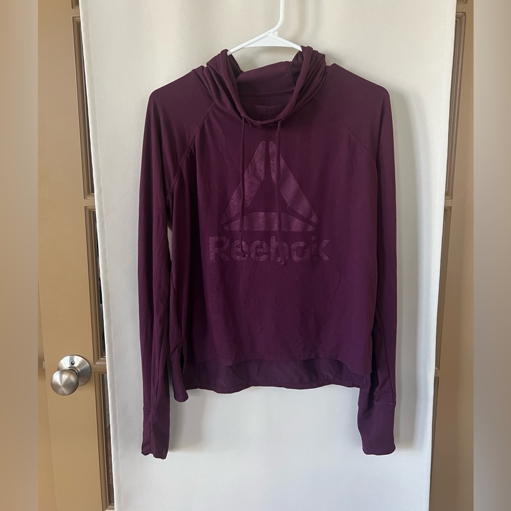 Reebok Womens Small Maroon Lightweight‎ Logo Hoodie